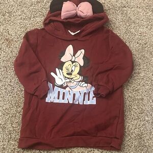 H&M Maroon Minnie Mouse Kids Hoodie